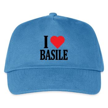 T-shirt I love Basile t-shirt gift idea - Kids’ Baseball Cap - peacock-blue - Front
