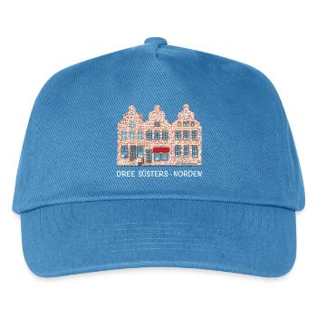 Norden, Häuserzeile Drei Schwestern, Nordsee - Kinder Basecap - Pfauenblau - Vorne