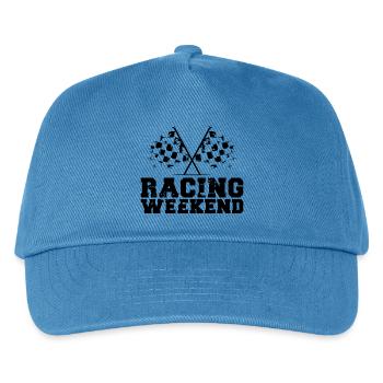 racing Wochenende Autos Rennsport Symbol Flaggen - Kinder Basecap - Pfauenblau - Vorne