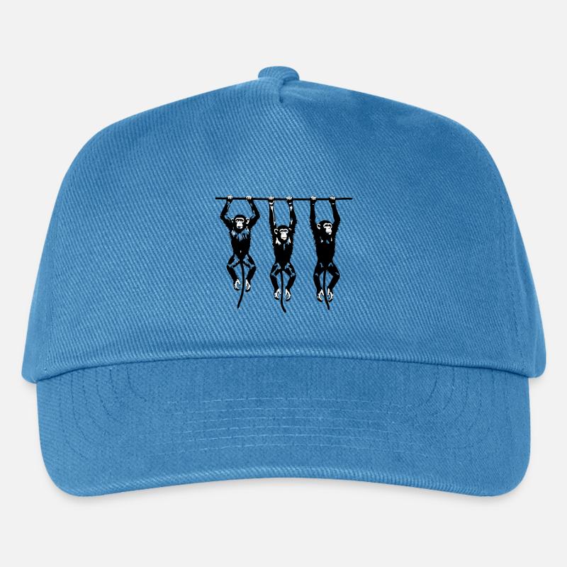 3 hängende Affen - Kinder Basecap - Pfauenblau