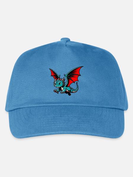 Drache - Kinder Basecap - Pfauenblau