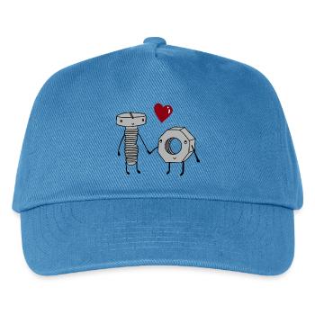 Bolt and nut in love - Kids’ Baseball Cap - peacock-blue - Front