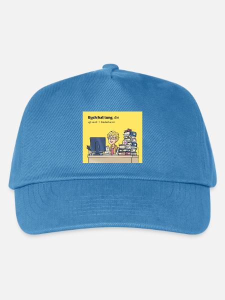 Buchhalterin, Comicfigur - Kinder Basecap - Pfauenblau