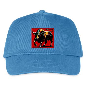Stier - Kinder Basecap - Pfauenblau - Vorne