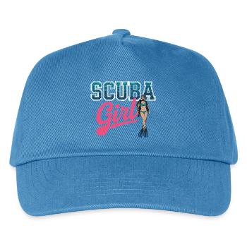Scuba Girl Tauch-Design - Kinder Basecap - Pfauenblau - Vorne