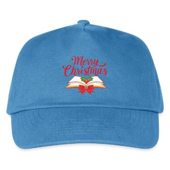 Merry Bookmas – Conception de livre aux lignes fines - Casquette de baseball Enfant - bleu paon - Devant