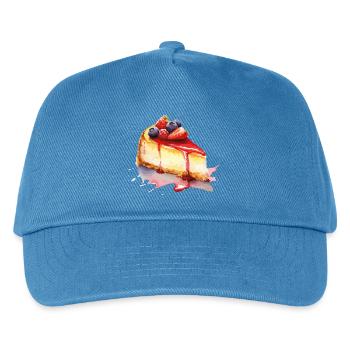 Cheesecake Watercolor Fruit Graphic - Kids’ Baseball Cap - peacock-blue - Front