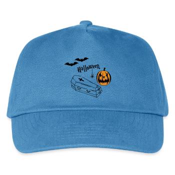 Halloween Kürbis Silhouette - Kinder Basecap - Pfauenblau - Vorne