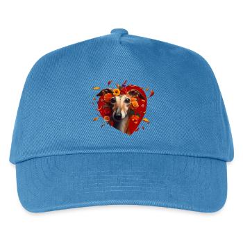 Galgo Mi Amor - Heart Flowers Galgo Portrait - Kids’ Baseball Cap - peacock-blue - Front