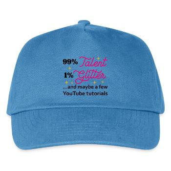 Talent Glitter Stars Script - Kids’ Baseball Cap - peacock-blue - Front