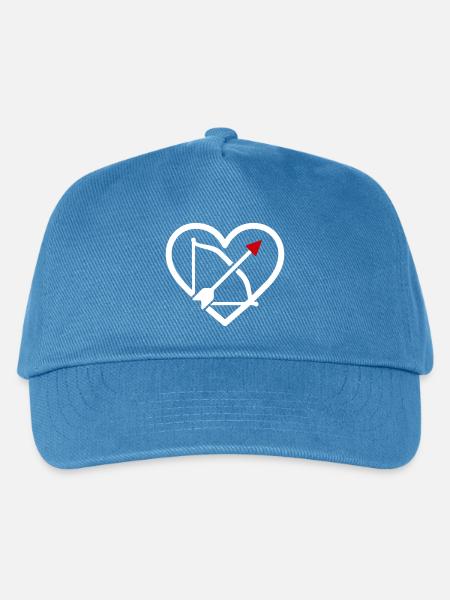 Bogenschießen Herz Pfeil Pfeil Sport Geschenk - Kinder Basecap - Pfauenblau