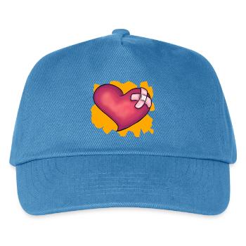 Patched Heart - Kids’ Baseball Cap - peacock-blue - Front
