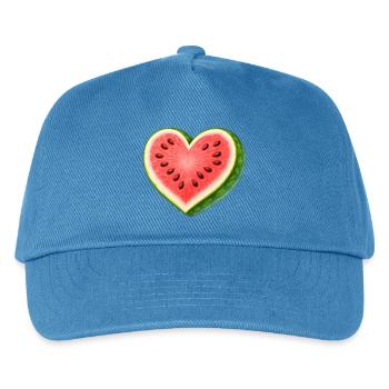 Saftige Wassermelone in Herzform Illustration - Kinder Basecap - Pfauenblau - Vorne
