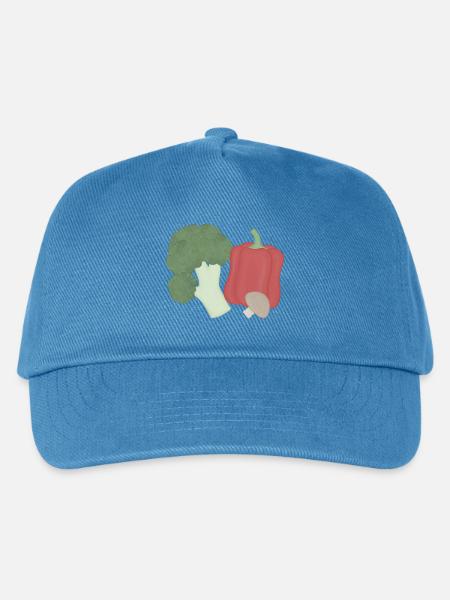 Gemüse-Trio Brokkoli Paprika Pilz - Kinder Basecap - Pfauenblau