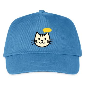katzengesicht-mit-sprechblase - Kinder Basecap - Pfauenblau - Vorne