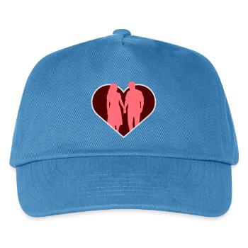 Couple Silhouette Love Romance Valentine's Day Boyfriend - Kids’ Baseball Cap - peacock-blue - Front