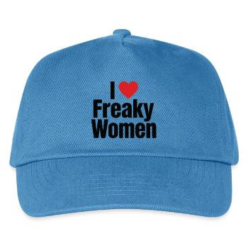 I Love Freaky Women - Kids’ Baseball Cap - peacock-blue - Front
