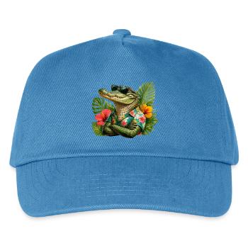 Alligator Hawaiian look - Kids’ Baseball Cap - peacock-blue - Front