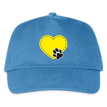 Cœur jaune personnalisable avec patte de chien - Casquette de baseball Enfant - bleu paon - Devant