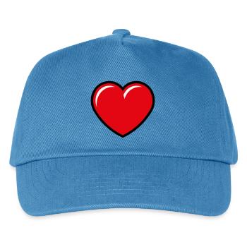 Herz / Herzchen (Liebe / Symbol / 3C) - Kinder Basecap - Pfauenblau - Vorne