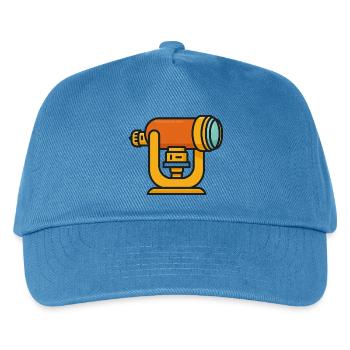 Orange Teleskop Cartoon - Kinder Basecap - Pfauenblau - Vorne