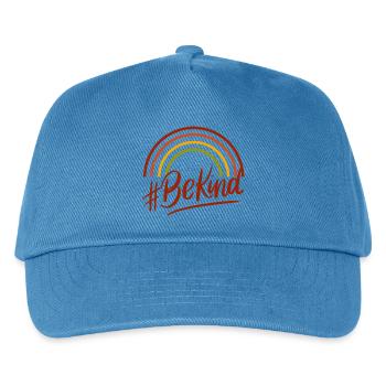 BeKind Rainbow Script Tee - Kids’ Baseball Cap - peacock-blue - Front