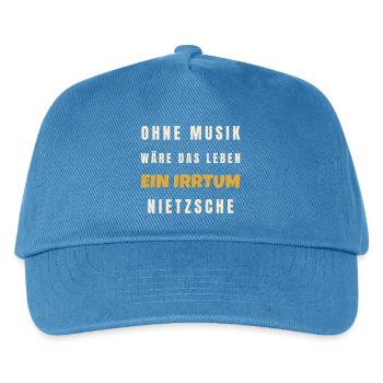 Ohne Musik wäre das Leben ein Irrtum Nietzsche - Kinder Basecap - Pfauenblau - Vorne