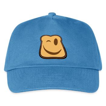 Winkender Toast Cartoon - Kinder Basecap - Pfauenblau - Vorne