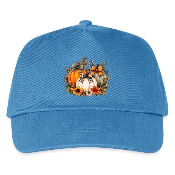 Herbsternte Kürbisstrauß - Kinder Basecap - Pfauenblau - Vorne