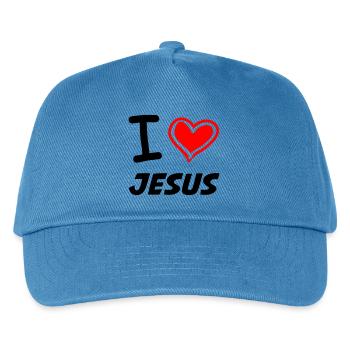 I Love Jesus - Kinder Basecap - Pfauenblau - Vorne