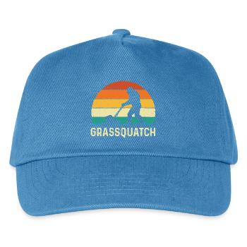 Grassquatch – Bigfoot Rasenmählandschaftslandschaftsgärtner Geschenk - Kinder Basecap - Pfauenblau - Vorne