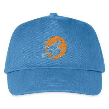 Die Hexe auf dem Besen vor dem Vollmond - Kinder Basecap - Pfauenblau - Vorne