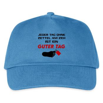 Guter Tag Zettel am Zeh T-Shirt Sprüche Lustig - Kinder Basecap - Pfauenblau - Vorne