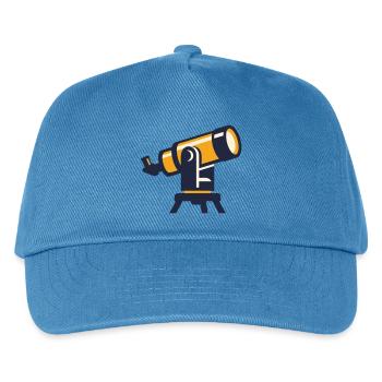 Teleskop Astronomie Grafik - Kinder Basecap - Pfauenblau - Vorne