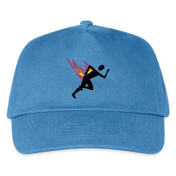 Jogger with flames - Kids’ Baseball Cap - peacock-blue - Front