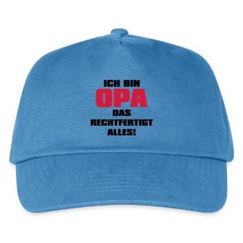 Ich bin Opa - Großvater Sprüche Geschenk Enkel Opi - Kinder Basecap - Pfauenblau - Vorne