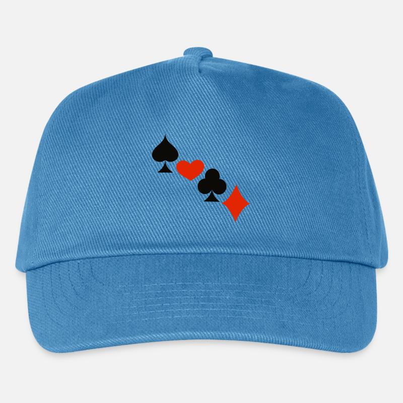 Glück im Spiel … | Spielkarten | Geschenkidee - Kinder Basecap - Pfauenblau