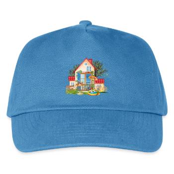 Traumhaus zum verlieben - Villa mit großem Garten - Kinder Basecap - Pfauenblau - Vorne