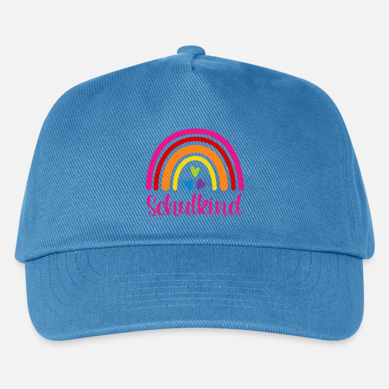 Schulkind Regenbogen Schulanfang Einschulung 2026 - Kinder Basecap - Pfauenblau