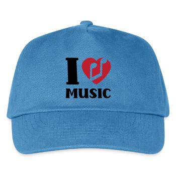 I love music - Kids’ Baseball Cap - peacock-blue - Front