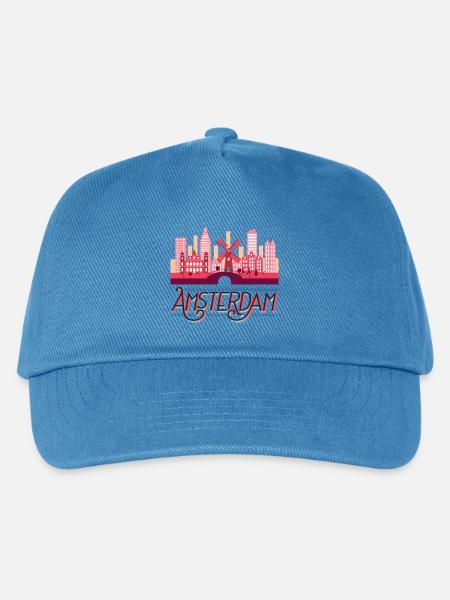 Amsterdam Niederlande Holland Skyline Stadt - Kinder Basecap - Pfauenblau
