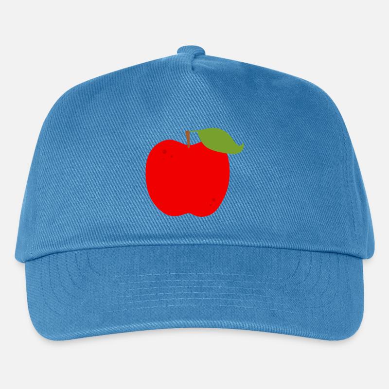 Lebendiger roter Apfel Illustration - Kinder Basecap - Pfauenblau