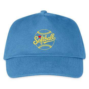 Softball Design - Kids’ Baseball Cap - peacock-blue - Front