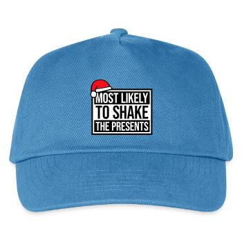 Most Likely to Shake the Presents Weihnachten Spaß - Kinder Basecap - Pfauenblau - Vorne