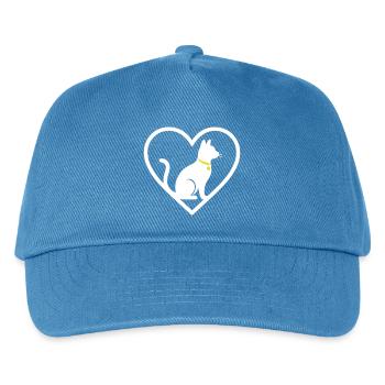 Cat Heart Silhouette Cute Pet Lover Gift - Kids’ Baseball Cap - peacock-blue - Front