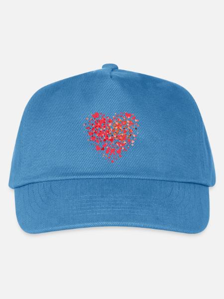 Herzmosaik winziger Liebesherzen - Kinder Basecap - Pfauenblau