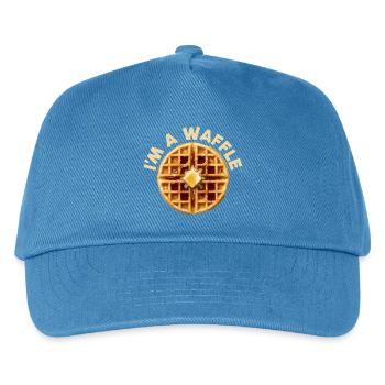 Ich bin ein Waffel-Kostüm Frühstück Halloween Waff - Kinder Basecap - Pfauenblau - Vorne