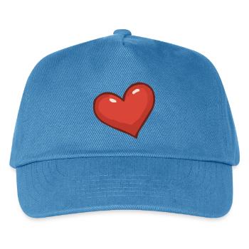 Playful Heart Motif - Kids’ Baseball Cap - peacock-blue - Front