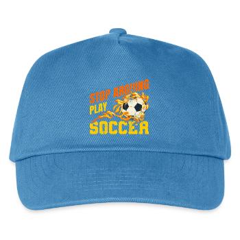 Fußball Witziger Spruch - Kinder Basecap - Pfauenblau - Vorne