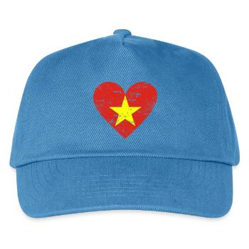 Vietnam Heart Used - Kinder Basecap - Pfauenblau - Vorne